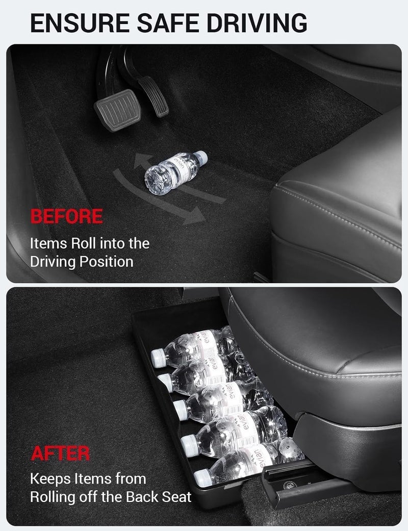 صندوق تخزين تحت المقعد من BASENOR تسلا موديل Y، منظم تخزين مخفي مقاوم للماء مع صينية غطاء للغطاء لموديل Y من 2020 إلى 2024 - Image 1